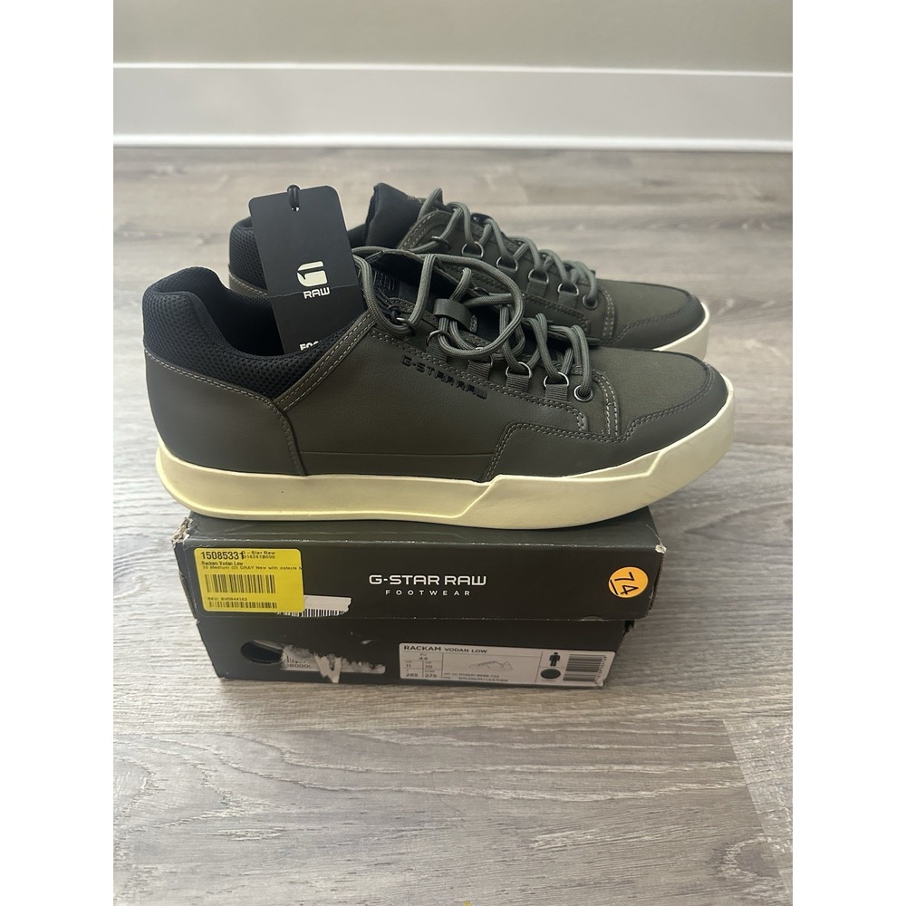 NIB Men's G-Star Raw Rackam Vodan Low Sneakers Combat Gray Shoes Size 44 US 11